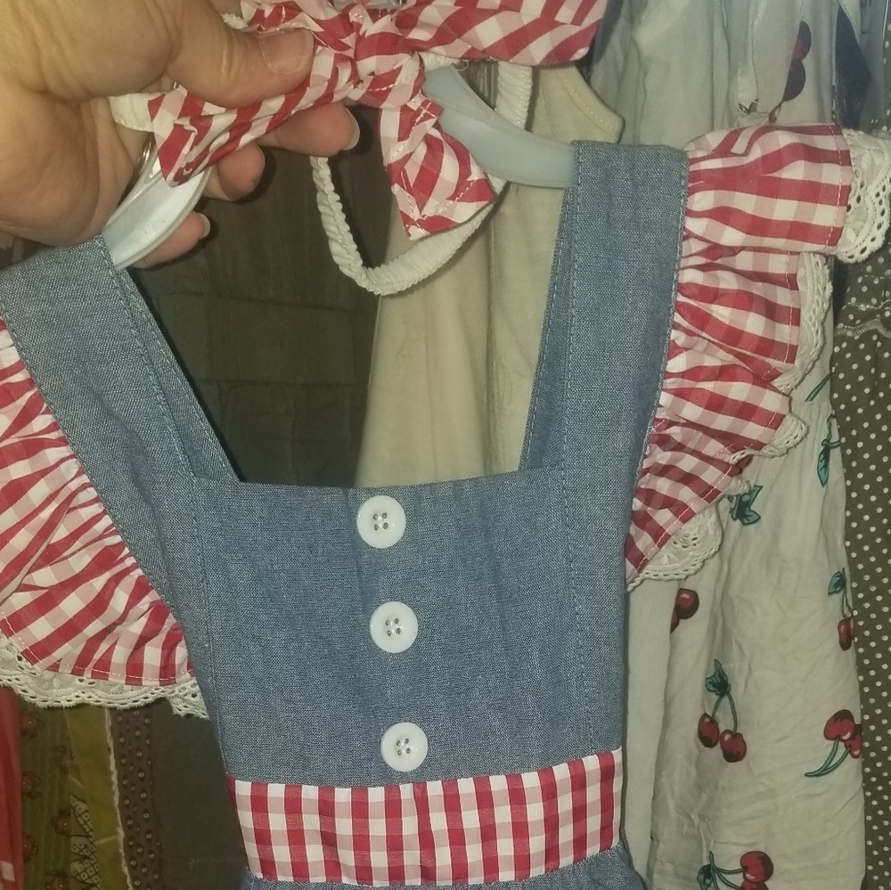 Red checkered dress
